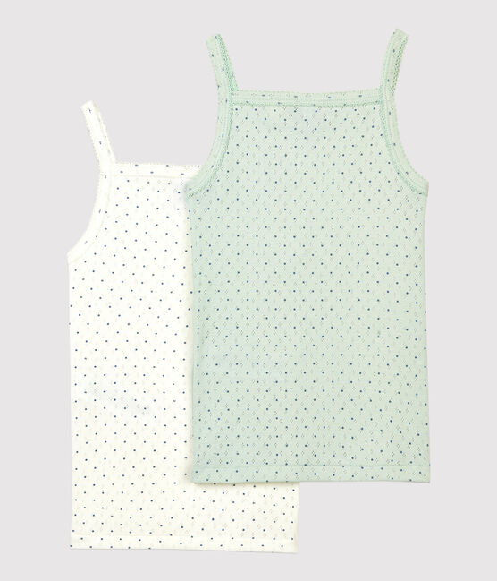 Girls' Openwork Organic Cotton Vest Tops - 2-Pack variante 1